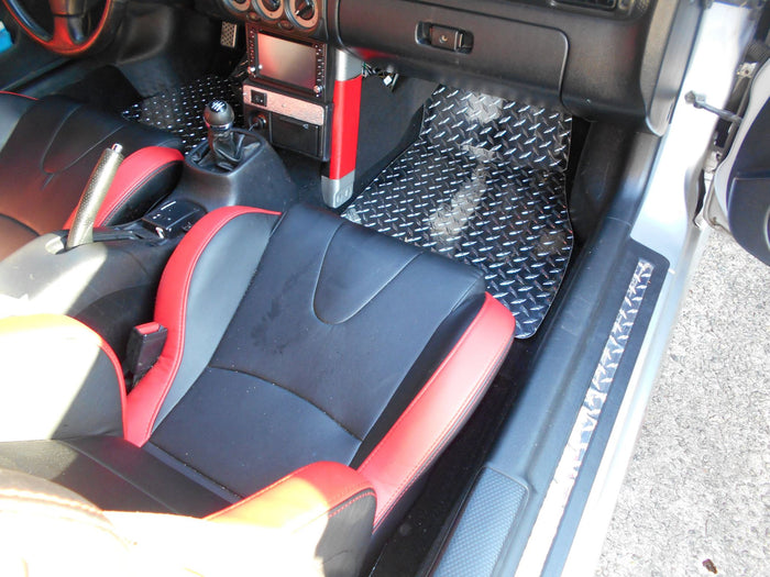 Toyota MR2 Spyder 99-07  Polished diamond plate aluminum floor mats