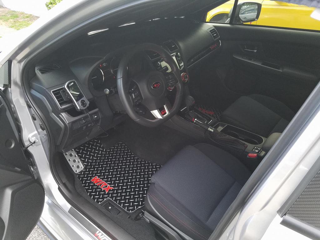 Subaru Impreza WRX  STI 15-21  Black METAL diamond floor mats front rear