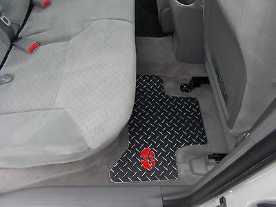 Tachoma  floor mats.  BLACK with exposed METAL diamonds. Driver + passenger