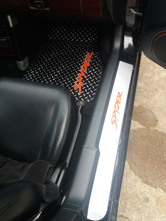 Toyota MR2 Spyder graphics  99-07  Black metal diamond plate aluminum floor mats