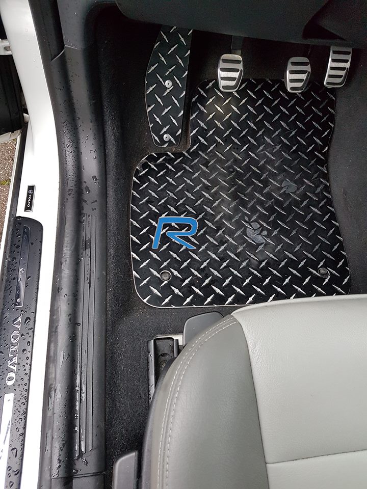 Volvo C30 R Line  05-15 Aluminum floor mats.  Black powder coated metal treads