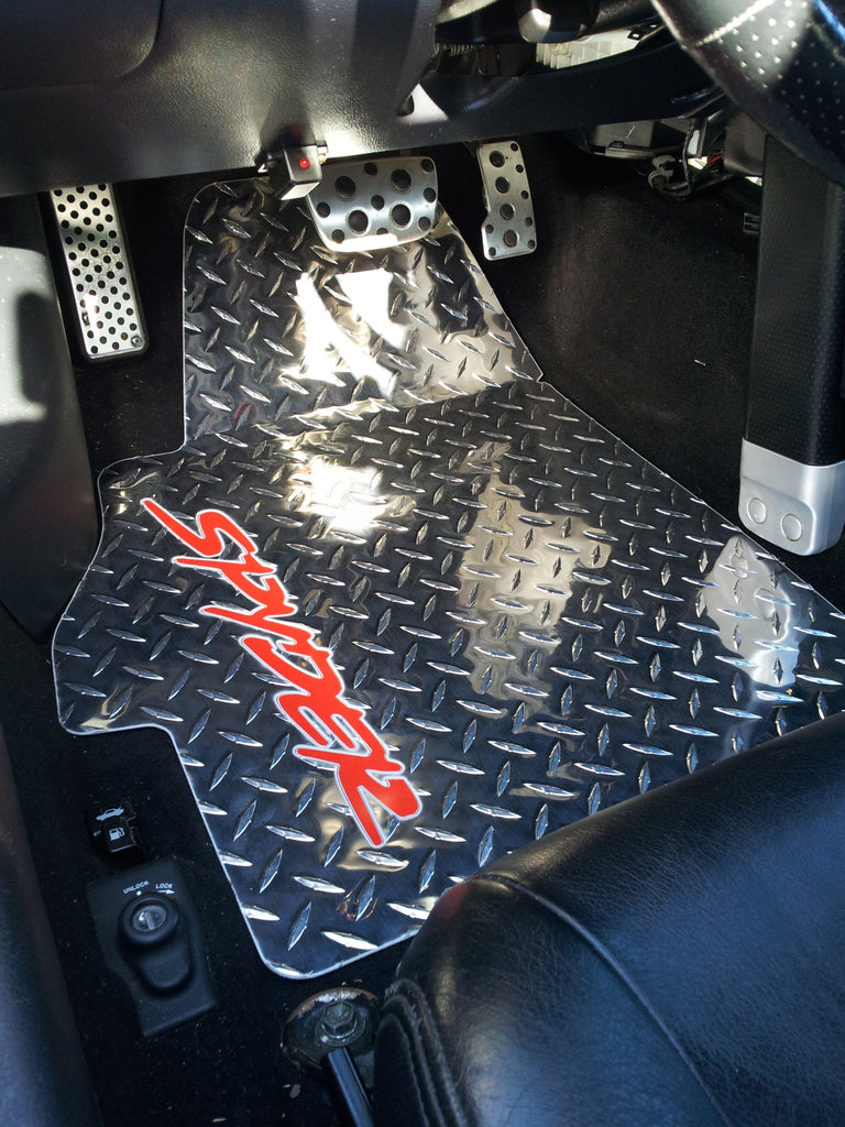 Toyota MR2 Spyder 99-07   Polished diamond plate aluminum floor mats