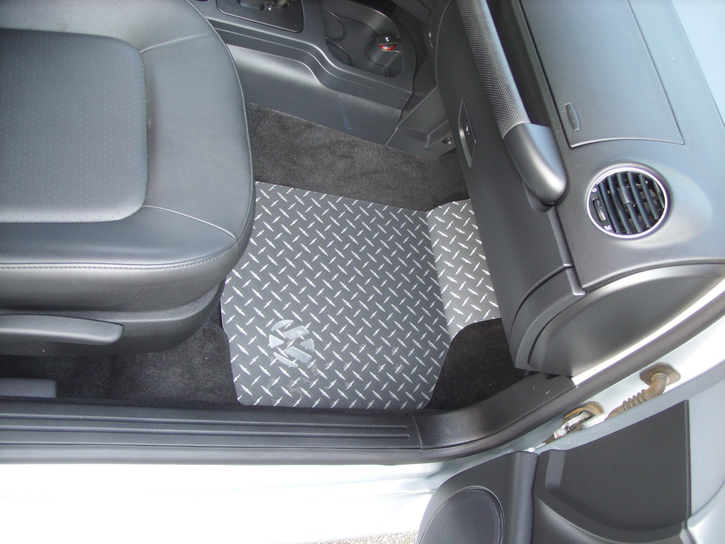Volkswagen Beetle, Beetle Convertible  98-10  BLACK Metal diamond tread plate floor mats.