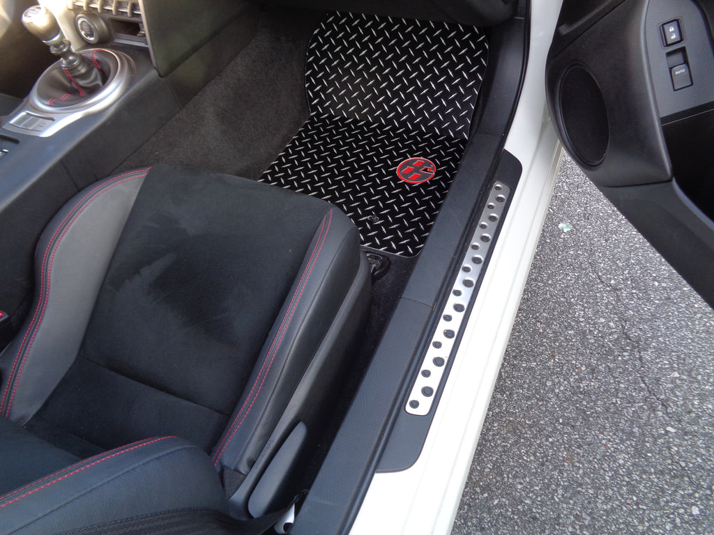 Toyota GT 86 Scion FR-S  86 12-20  Aluminum floor mats.  Black powder coated metal treads