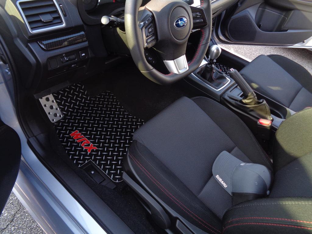 Subaru Impreza WRX  STI 15-21  Black METAL diamond floor mats front rear