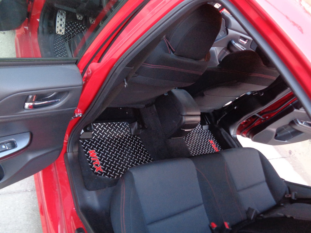 Subaru Impreza WRX  STI 15-21  Black METAL diamond floor mats front rear