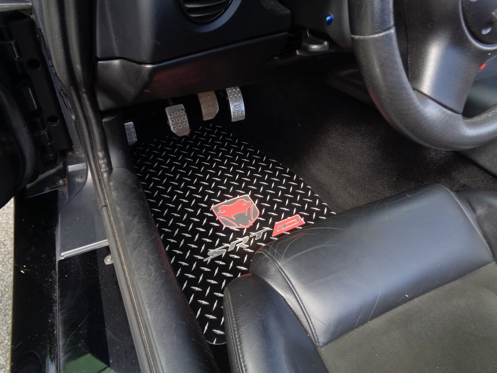 Viper 03-10 Aluminum diamond plate floor mats Black METAL diamond
