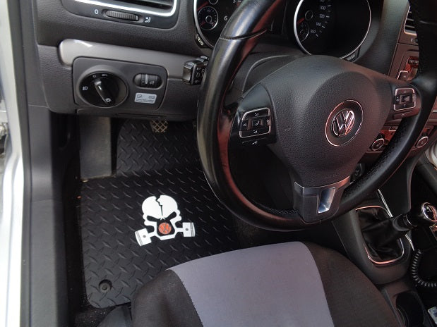 VW Golf, Golf R, Golf GTI (MK6) 10-13  Black Metal diamond Aluminum floor mats, front set