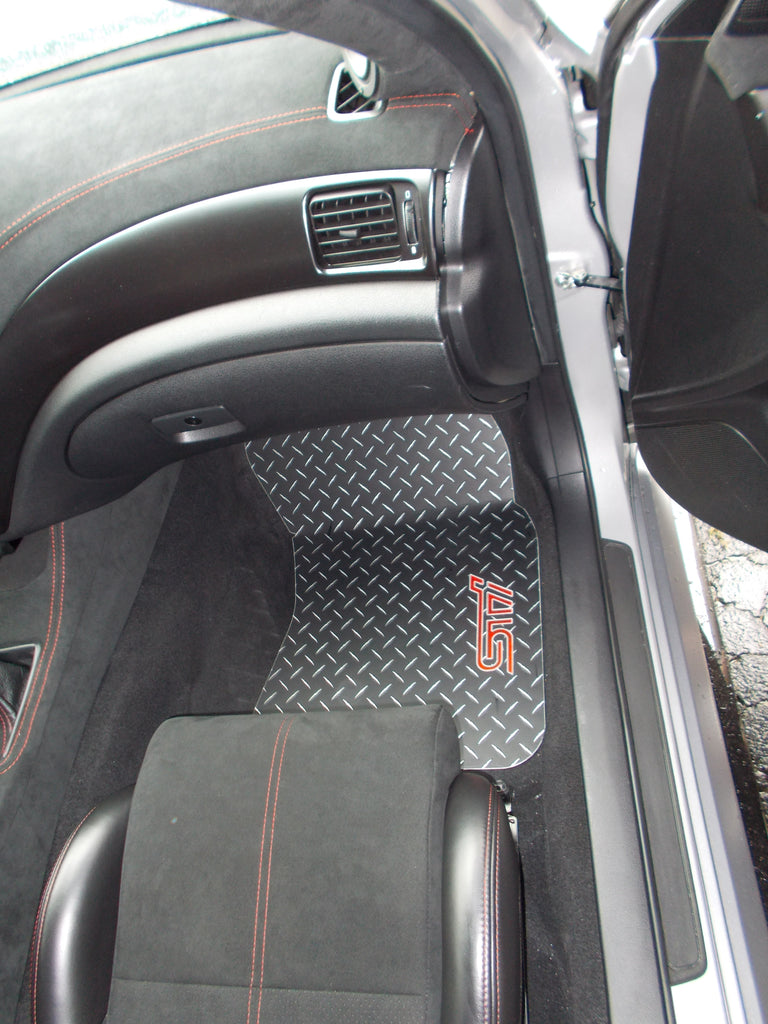 Subaru STI 08-14 Black Metal diamond aluminum floor mats  real diamond tread plate