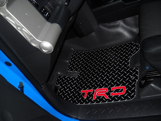 Toyota FJ TRD 06-14  Black Aluminum diamond tread plate floor mats