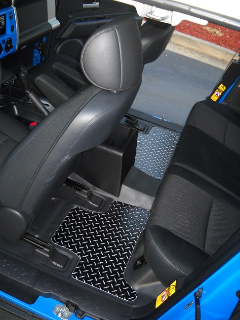 Toyota FJ TRD 06-14  Black Aluminum diamond tread plate floor mats
