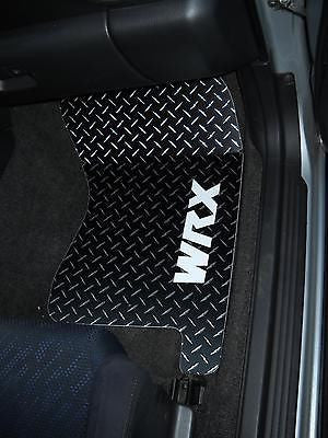 Subaru Impreza WRX 02-07 Black METAL diamond aluminum floor mats front rear