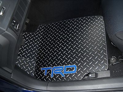 tC 04-10 TRD   Black With Exposed METAL silver diamond floor mats.  FRONT pair