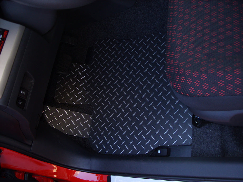 Scion xB 08-16 Black METAL diamond floor mats front rear set