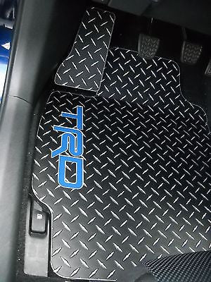 tC 04-10 TRD   Black With Exposed METAL silver diamond floor mats.  FRONT pair