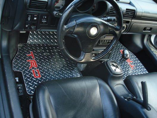 Toyota MR2 Spyder 99-07 TRD  Polished diamond plate aluminum floor mats