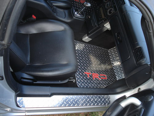 Toyota MR2 Spyder 99-07 TRD  Polished diamond plate aluminum floor mats